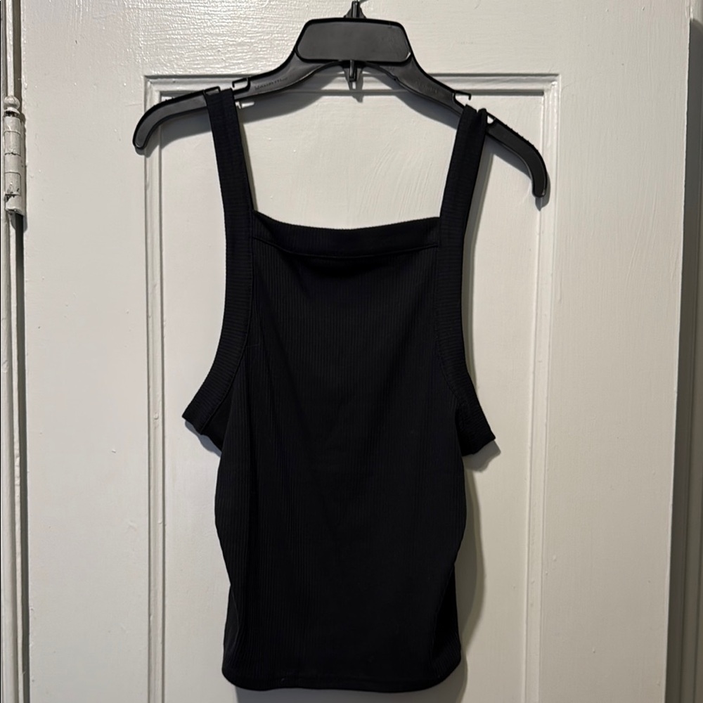 J. Crew Black Vintage rib wide-strap tank top